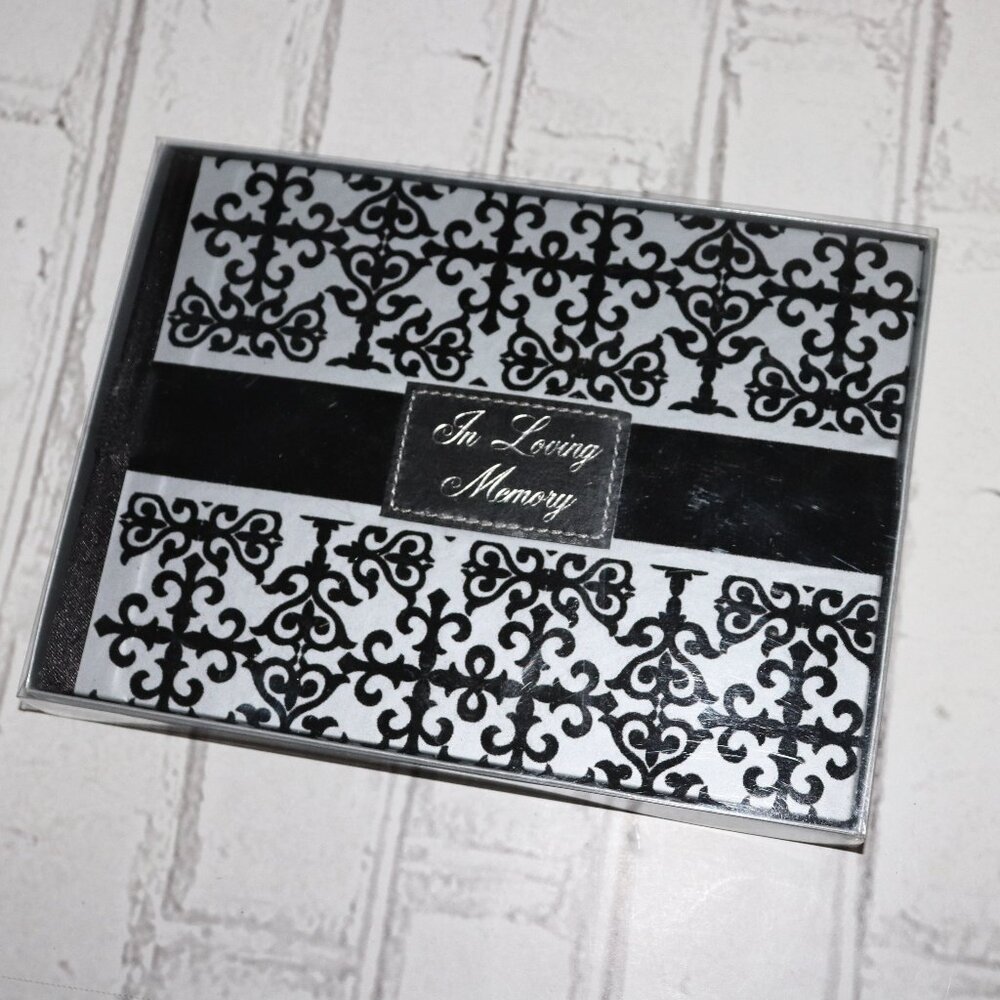 🕊️ “In Loving Memory” Funeral Planner Book · NWT Silver & Black · Still in Box